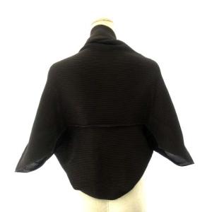 me ISSEY MIYAKE 美品 ボレロ カーディガン ワッフル プリーツ MI13FO436 茶 ブラウン STK