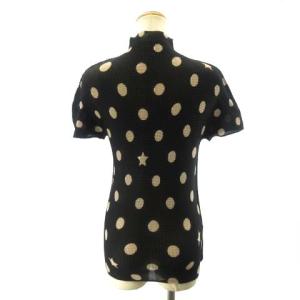 me ISSEY MIYAKE カットソー 半袖 ドット スター 星 ワッフルプリーツ MI71FK535 黒 ブラック ベージュ STK
