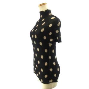 me ISSEY MIYAKE カットソー 半袖 ドット スター 星 ワッフルプリーツ MI71FK535 黒 ブラック ベージュ STK