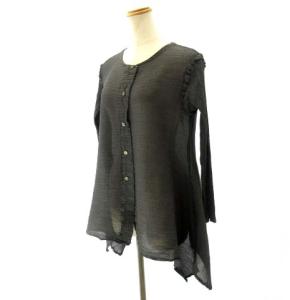 me ISSEY MIYAKE カーディガン ボレロ 長袖 フリル 横プリーツ MI41FO442 グレー STK