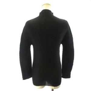 me ISSEY MIYAKE 美品 カットソー ハイネック ワッフルプリーツ 長袖 ダマスク柄 MI81FJ241 レッド 黒 ブラック STK