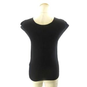 me ISSEY MIYAKE 美品 ノースリーブ カットソー 総柄 MI23FK387 ピンク 黒 ブラック STK