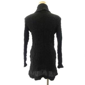 me ISSEY MIYAKE カリフラワー シャツ ジャケット ロング 長袖 MI22FA444 黒 ブラック STK