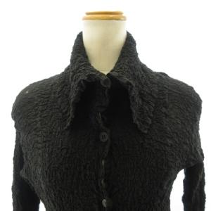 me ISSEY MIYAKE カリフラワー シャツ ジャケット ロング 長袖 MI22FA444 黒 ブラック STK