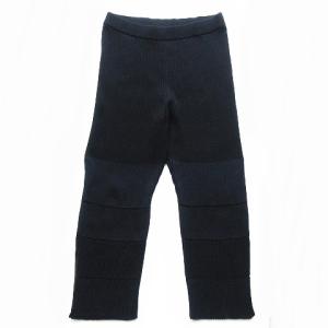 20SS 切替 ニット イージー パンツ スラックス ポリエステル ストレッチ ブラック 2 M相当