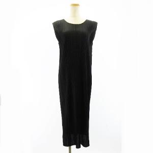 PLEATS PLEASE ISSEY MIYAKE 20AW ノースリーブ ワンピース ドレス ロング ブラック 3
