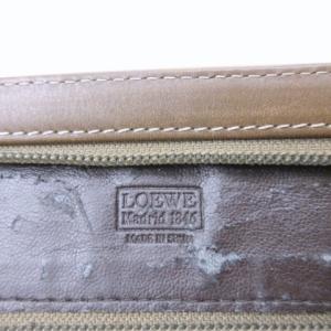 LOEWE ショルダーバッグ ハンドバッグ ミニボストン 2WAY アナグラム ロゴ レザー 切替 バイカラー 茶 ブラウン 系 AA