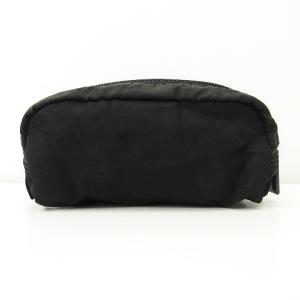 PRADA 三角プレート ロゴ ナイロン ミニ ポーチ ジップ開閉 ブラック WY