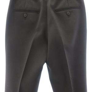 INCOTEX SLOWEAR 極美品 J1134 テーパード パンツ スラックス ウール ストレッチ タック入り センタープレス 黒 ブラック