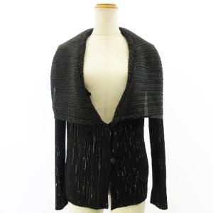 ISSEY MIYAKE プリーツカーディガン L ブラック
