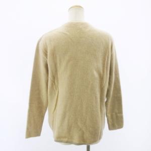 GIORGIO ARMANI 黒タグ ニット セーター ウール モヘア混 シルク混 Vネック ヴィンテージ 長袖 ベージュ 系 40 約M