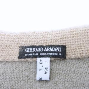 GIORGIO ARMANI 黒タグ ニット セーター ウール モヘア混 シルク混 Vネック ヴィンテージ 長袖 ベージュ 系 40 約M