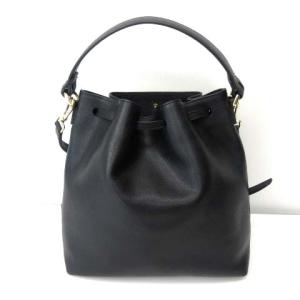 FURLA 美品 2WAY ショルダーバッグ ハンドバッグ 巾着 ゴールド金具 黒 ブラック WY