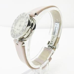 BVLGARI B ZERO1 シェル文字盤 レザーベルト ウォッチ BZ22S シルバー ピンク系 稼働品