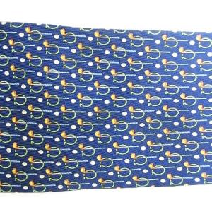 Salvatore Ferragamo 美品 シルク100％ ガンチーニ 柄 ゴルフ 柄 レギュラータイ ネクタイ ネイビー系 ECR17