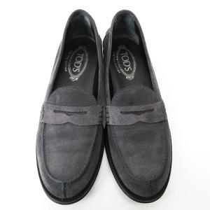 TOD'S スエード コインローファー ドライビングシューズ フォーマル ビジネス レザー パープル 36 23cm相当