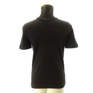 ARMANI JEANS 美品 ニット セーター 半袖 タートルネック 茶 ブラウン 40 約M ECR17