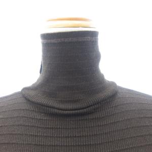 ARMANI JEANS 美品 ニット セーター 半袖 タートルネック 茶 ブラウン 40 約M ECR17