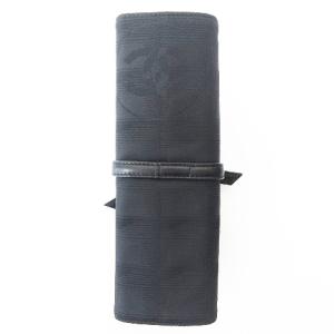 CHANEL ニュートラベルライン ロゴ 折り畳み アクセサリー 小物 ポーチ ケース レザー ナイロン ブラック