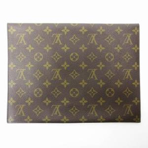 LOUIS VUITTON M53522 モノグラム ポッシュプレート クラッチ セカンド バッグ ゴールド金具 ブラウン AA