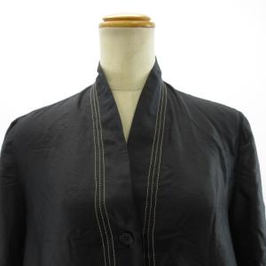 EMPORIO ARMANI シルク100％ ヴィンテージ シャツ カットソー 長袖 薄手 ネイビー 36 S 相当 ECR17