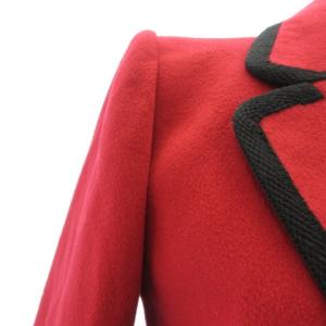 YVES SAINT LAURENT ヴィンテージ テーラード ジャケット ブレザー ウール 赤 レッド 9A3 約M IBO38
