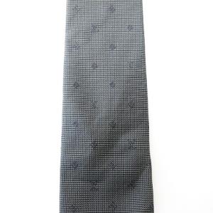 LOUIS VUITTON 美品 シルク100％ モノグラム 総柄 ロゴ ワイドタイ ネクタイ フォーマル ビジネス グレー IBO38