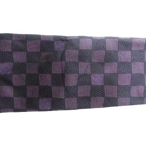 LOUIS VUITTON シルク100％ ダミエ ロゴ 刺繍 ワイドタイ ネクタイ フォーマル ビジネス パープル IBO38