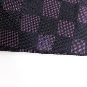 LOUIS VUITTON シルク100％ ダミエ ロゴ 刺繍 ワイドタイ ネクタイ フォーマル ビジネス パープル IBO38