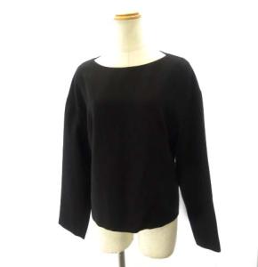 ADORE ブラウス カットソー 長袖 クロスデザイン バックシャン 黒 ブラック 38 M IBO37