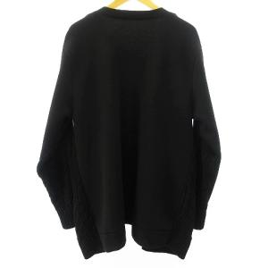 SOPHNET. 20AW FABRIC MIX CREWNECK KNIT ニット切替 カーディガン ジャケット ウール ブラック 大きいサイズ