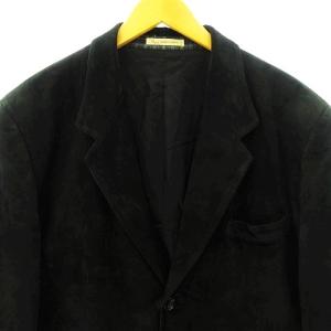 Papas ラムレザー スエード テーラードジャケット ブレザー シングル 3B ブラック系 グリーン系 50 L IBO37