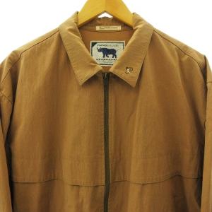 Papas サイタグ ジップアップ ブルゾン ジャケット コットン キャメル ベージュ系 L IBO37