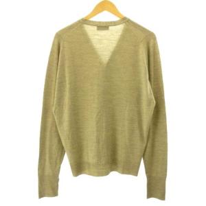 JOHN SMEDLEY 美品 カーディガン Vネック 長袖 ウール ベージュ M IBO37
