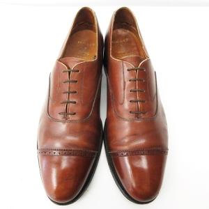 Brooks Brothers x ピールアンドカンパニー PEAL&CO 内羽根 ストレートチップ ビジネスシューズ 革靴 ブラウン 27.5cm相当 IBO37