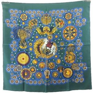 カレ90 LE ROY SOLEIL 太陽王 スカーフ シルク グリーン