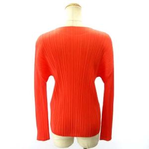 PLEATS PLEASE ISSEY MIYAKE 20SS 美品 カットソー 長袖 プリーツ PP01-JK141 レッド系 4 約XL