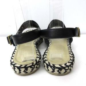 BARNEYS NEW YORK サンダル ストラップ フラットシューズ 黒 ブラック 37 約23.5-24.0cm