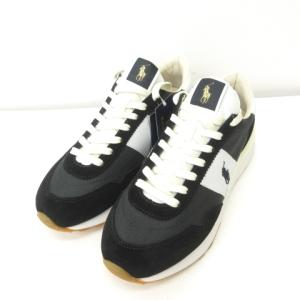 POLO RALPH LAUREN タグ付き TRAIN89 スニーカー ローカット ポニー ロゴ 厚底 スウェード メッシュ 白 ホワイト 黒 ブラック 26.5cm