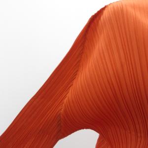 PLEATS PLEASE ISSEY MIYAKE 20AW モックネック 長袖 プリーツ カットソー 刺繍 PP03-JK541 オレンジ 3 約L
