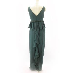 Diagram GRACE CONTINENTAL タグ付き ドレス ノースリーブ ワンピース ロング ビジュー バックフリル 緑 グリーン 38 約M