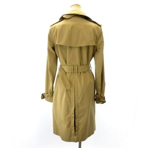 SAINT LAURENT PARIS 674896 トレンチコート 裏地チェック シルク 36 ベージュ