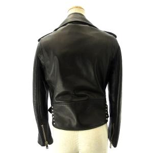 VALENTINO ライダースジャケット レザージャケット ラムレザー 羊革 スタッズ ブラック 38