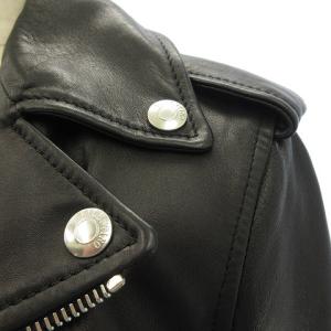 VALENTINO ライダースジャケット レザージャケット ラムレザー 羊革 スタッズ ブラック 38