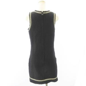 CHANEL スポーツライン ニットワンピース ココボタン 38 ブラック