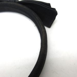 CHANEL カチューシャ ヘアバンド ヘアアクセサリー リボン サテン ブラック