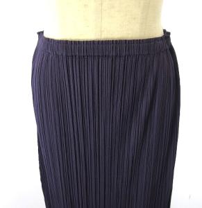 PLEATS PLEASE ISSEY MIYAKE プリーツ スカート ロング スリット ウエストゴム PP53-JG535 紫 2