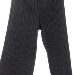 ISSEY MIYAKE WHITE LABEL プリーツ パンツ スラックス ウエストゴム IM34FF706 紺 ネイビー 1 約S