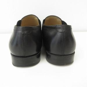 Salvatore Ferragamo ローファー サイドゴア シューズ スリッポン 革靴 ビジネス レザー イタリア製 黒 ブラック 7.5 2E 約25.5cm