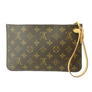 LOUIS VUITTON ネヴァーフル モノグラム 付属品 ポーチ ハンドバッグ スペイン製 レザー × キャンバス ブラウン